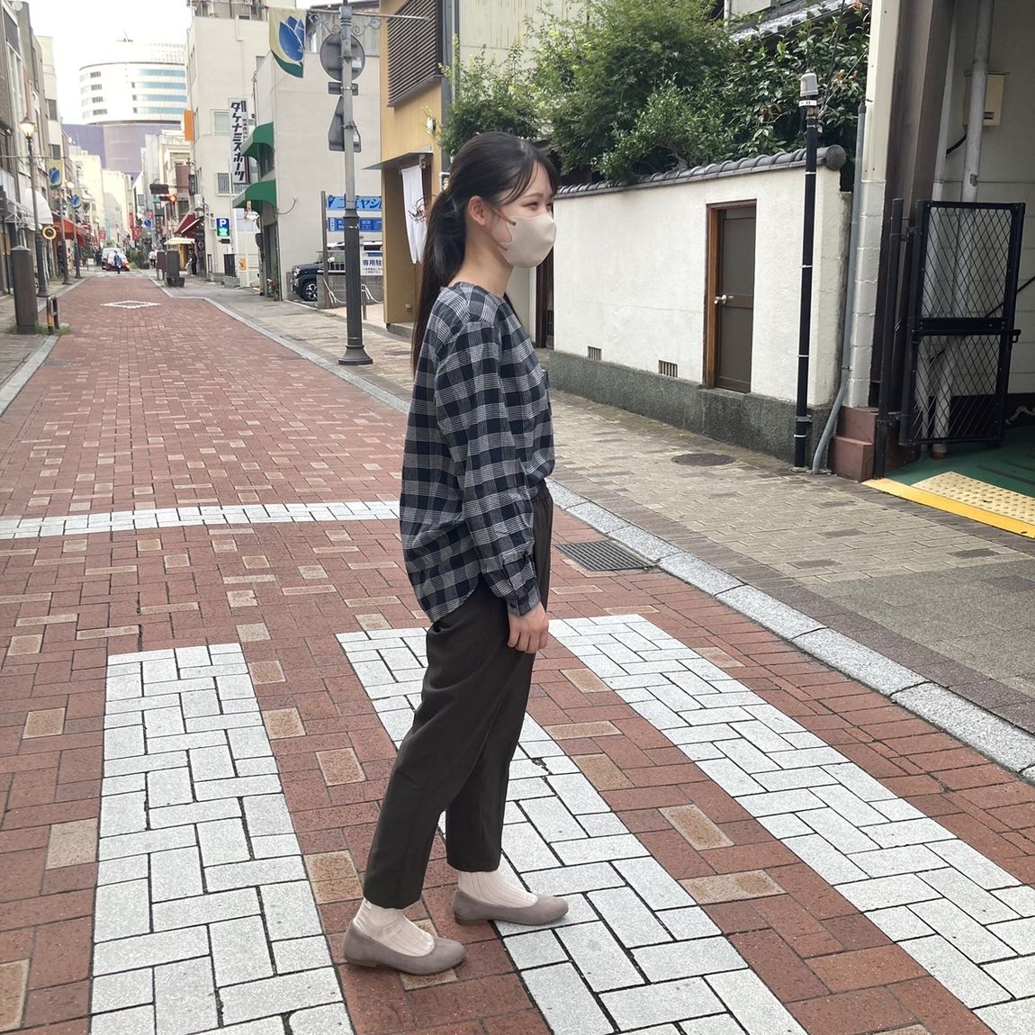 【岡山表町商店街】なめらかな肌触り。両面起毛フランネル長袖ブラウス