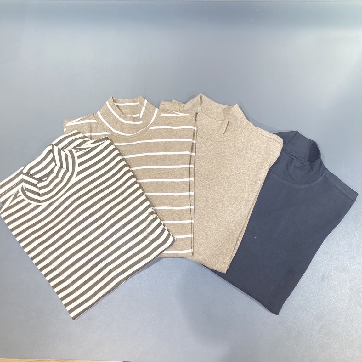 【岡山表町商店街】ストレッチフライス編みハイネック長袖Tシャツ