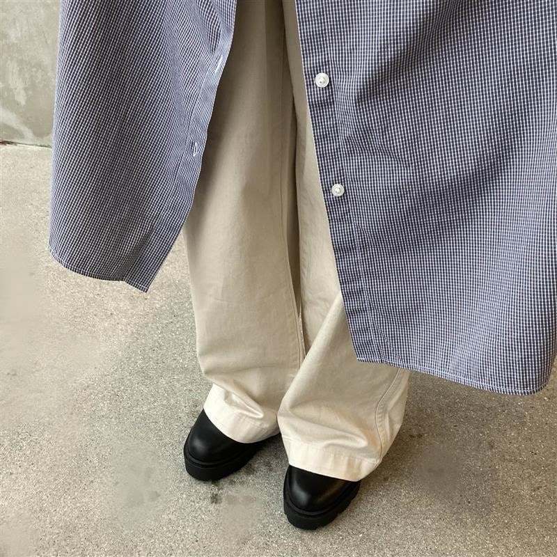 ムラ系 チノ タックワイドパンツ