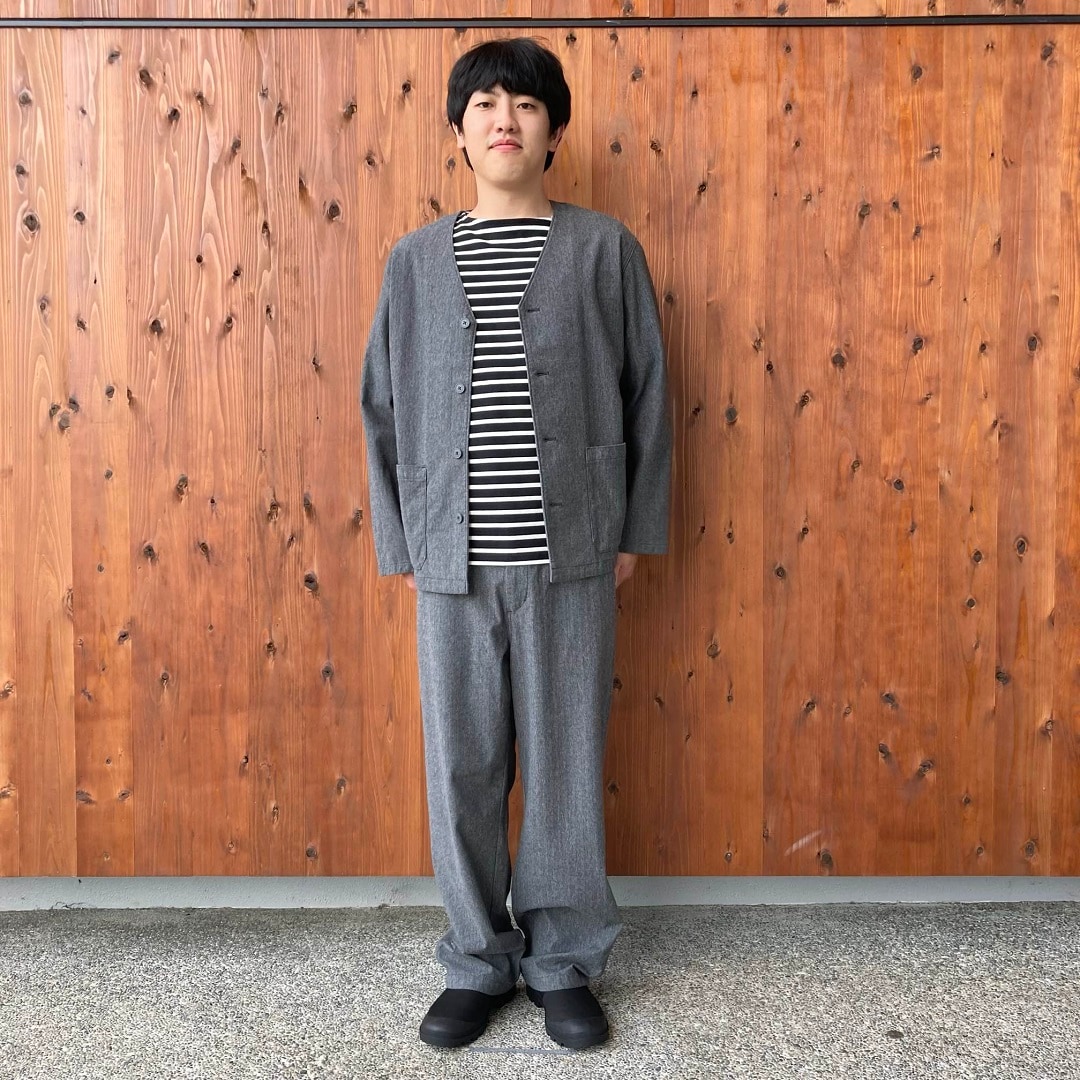 縦横ストレッチヘリンボーンカーディガン
