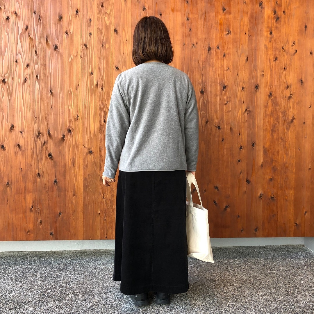 素材に還るフリースカーディガン