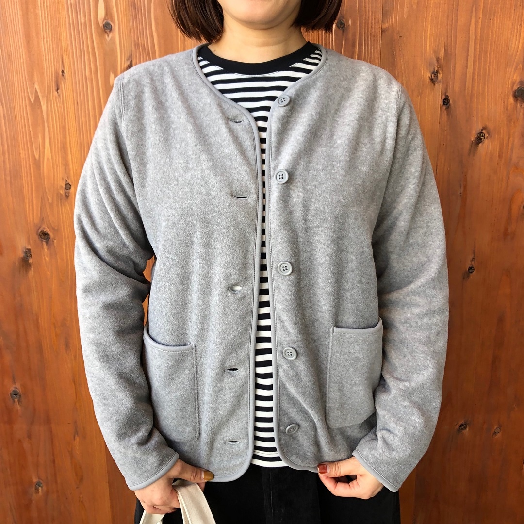 素材に還るフリースカーディガン