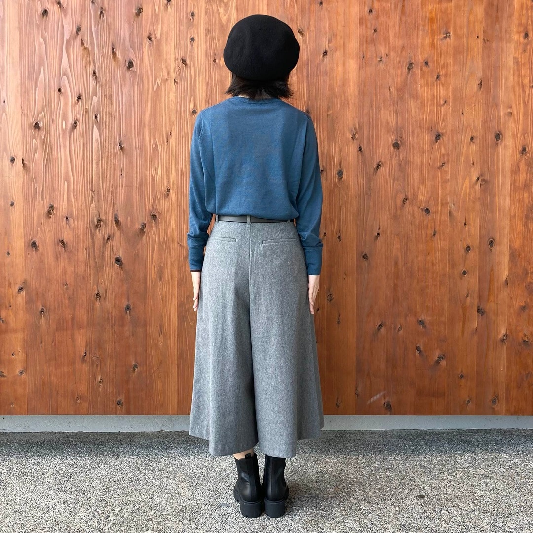 縦横ストレッチ起毛クロップドパンツ