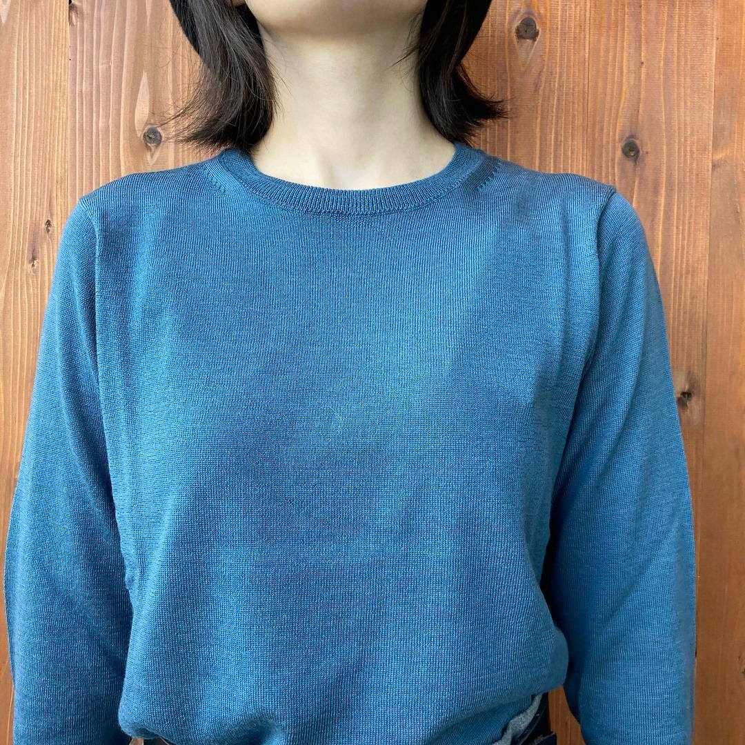 洗えるウールハイゲージクルーネックセーター