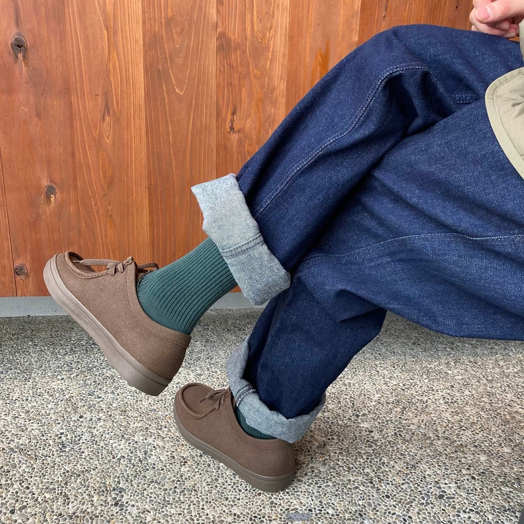 足なり直角ズレ落ちにくいリブ編み靴下