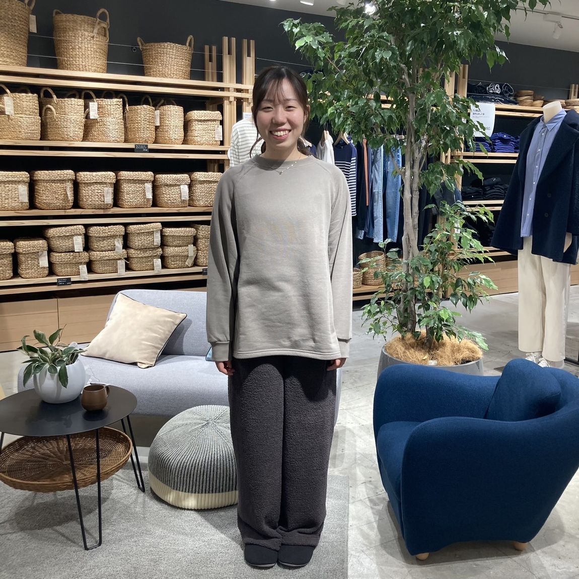 【岡山表町商店街】ふんわりモコモコ。「ニットフリース　ロングパンツ」