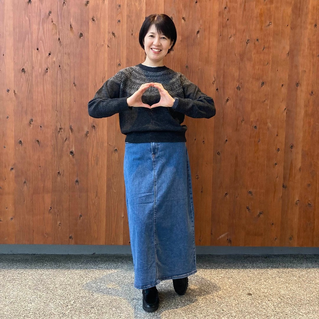 ストレッチデニムAラインスカート