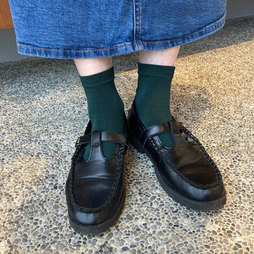 足なり直角履き口やわらか三層ショート丈靴下