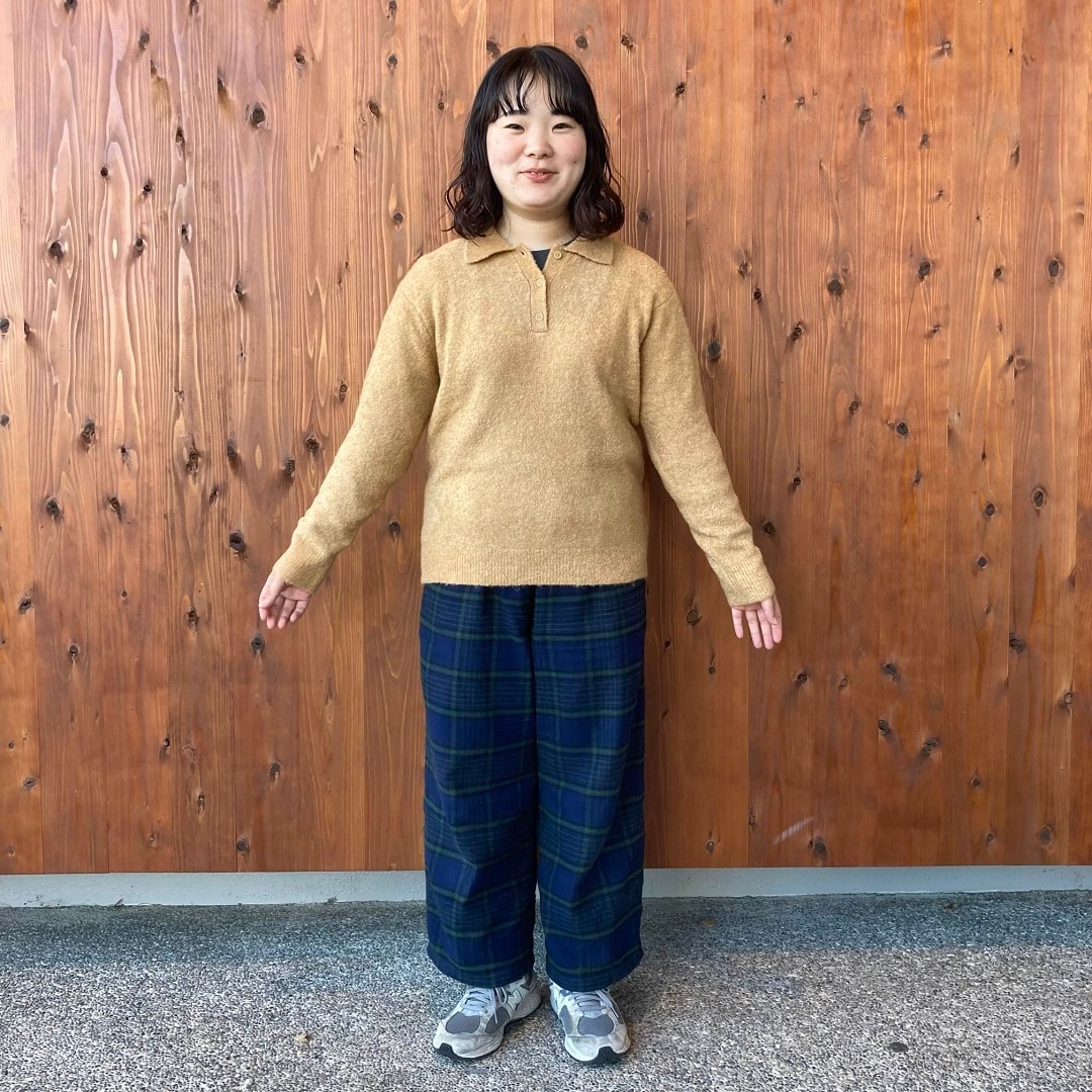 ウール混ブークレポロセーター