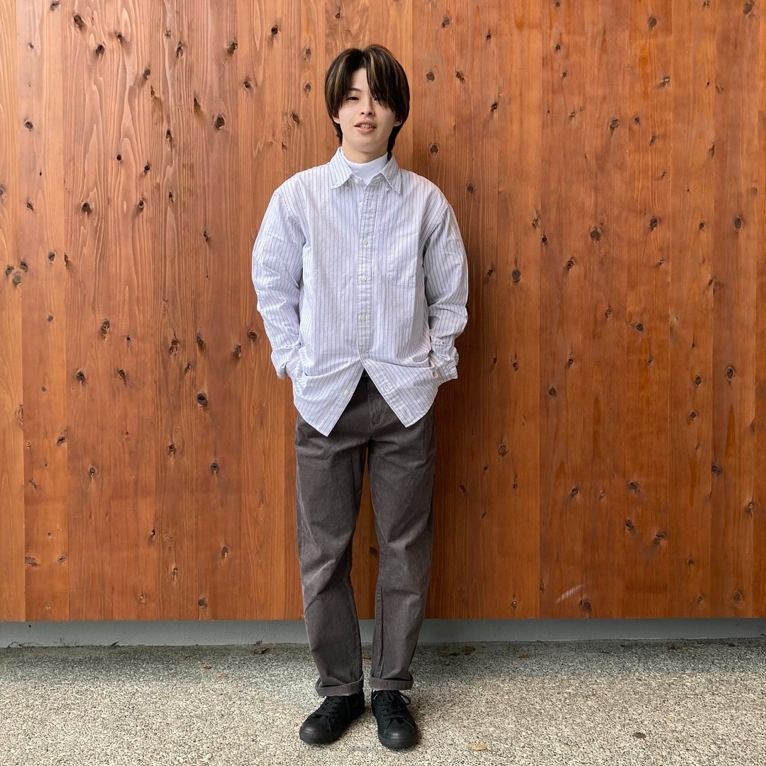 洗いざらしオックスボタンダウン長袖シャツ