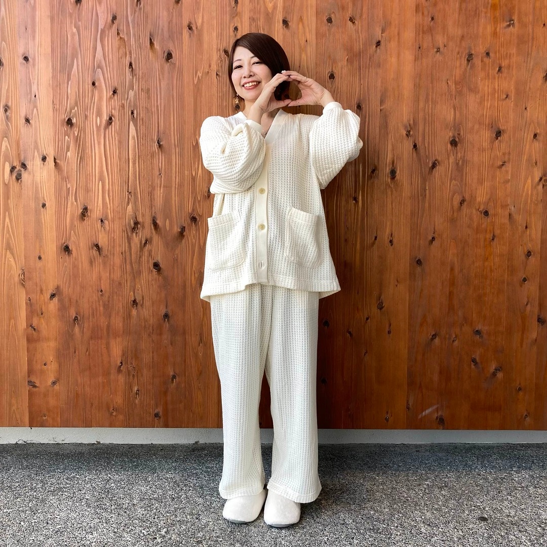 ざっくり編んだロングパンツ