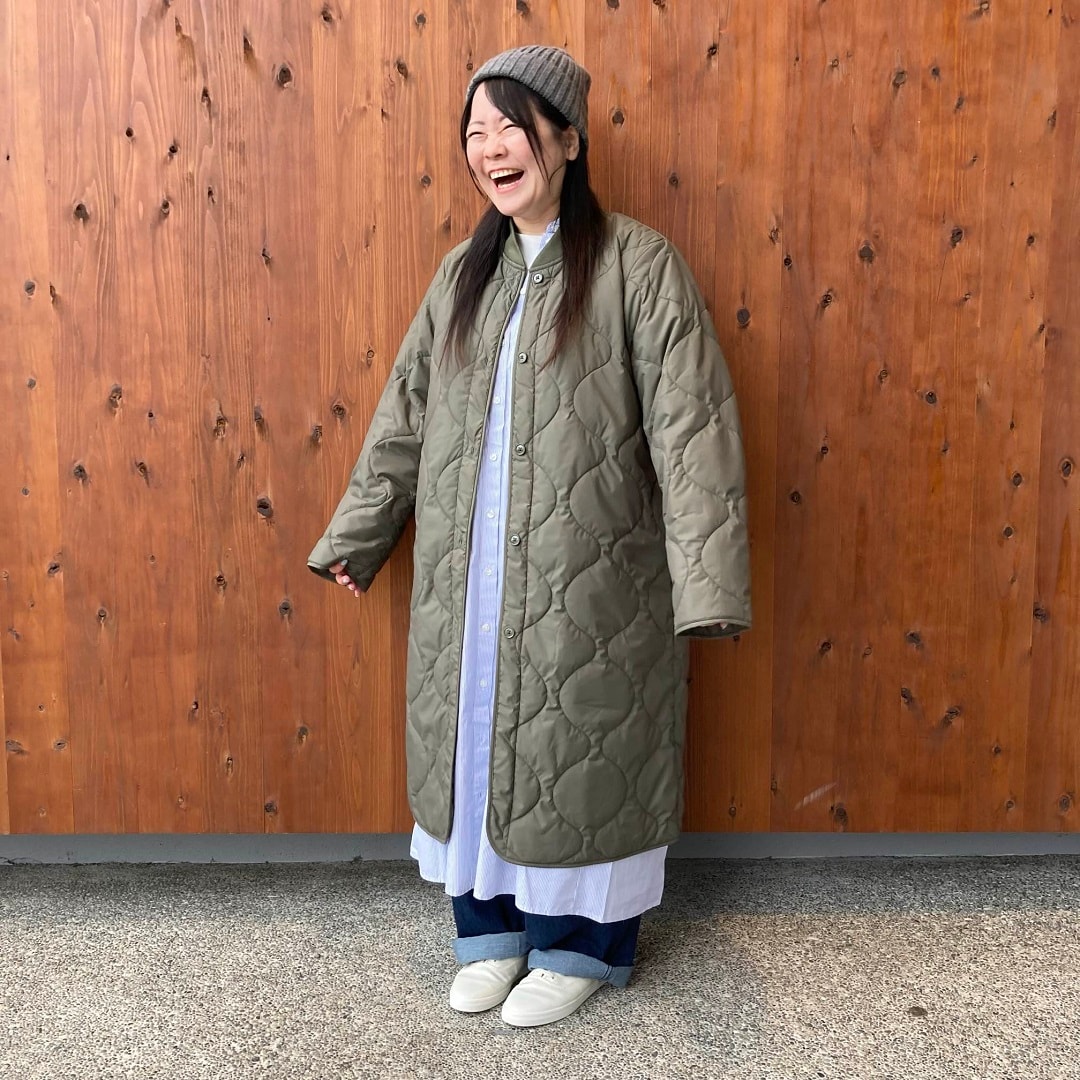 ふんわり中わたキルティングコート