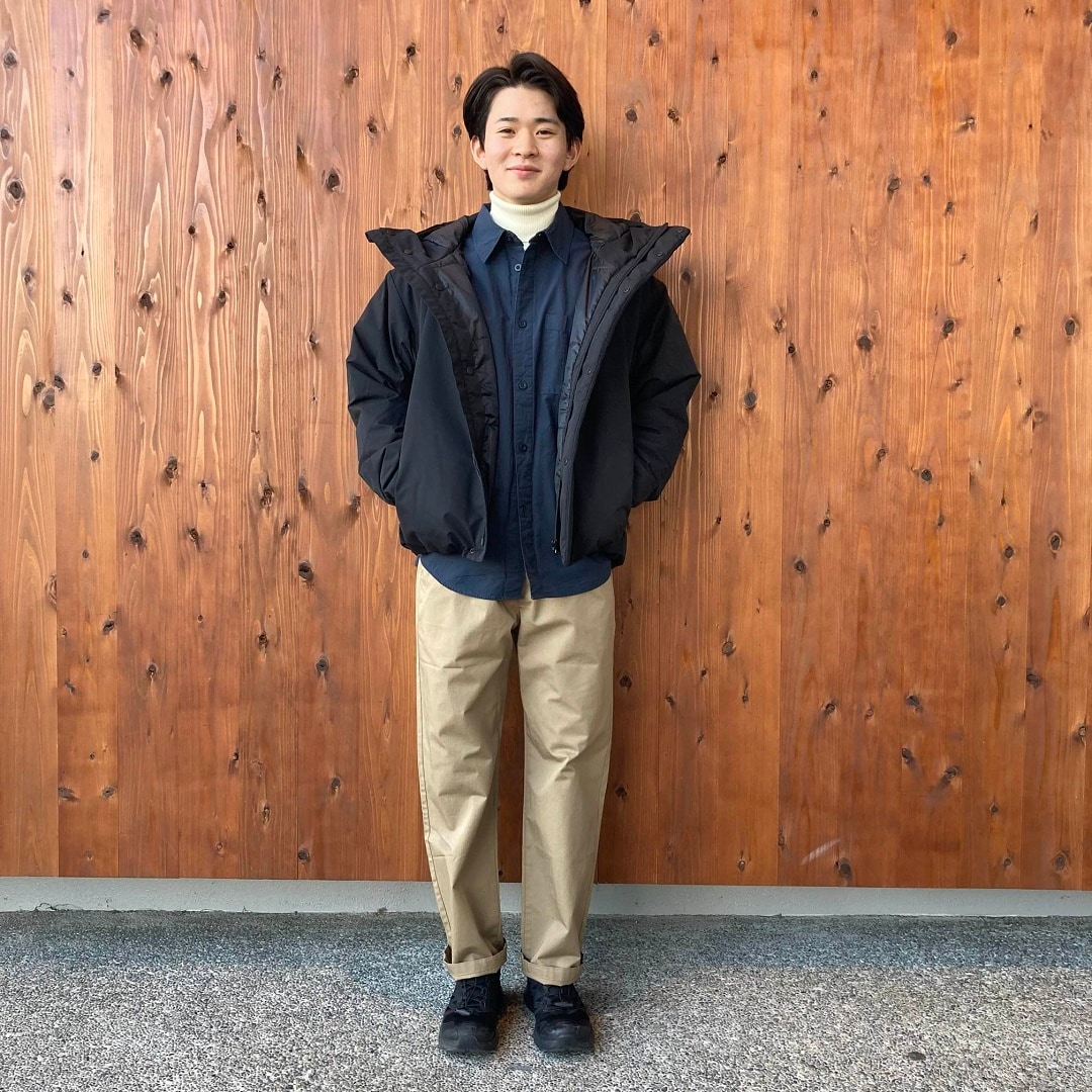 防風撥水中わたフードジャケット