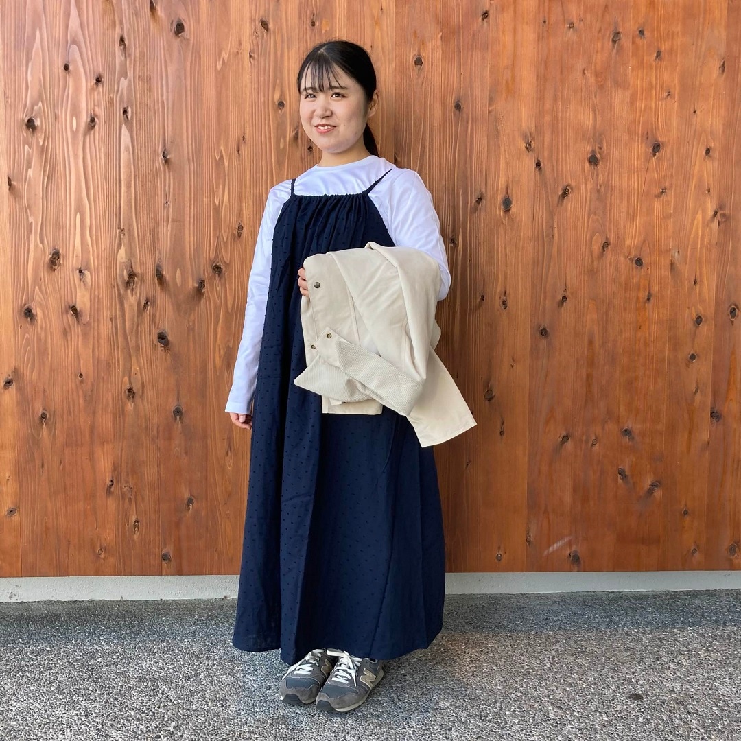 二重ガーゼドットドビーキャミワンピース