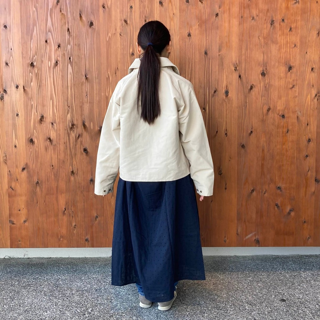 撥水コーデュロイ衿ショートブルゾン