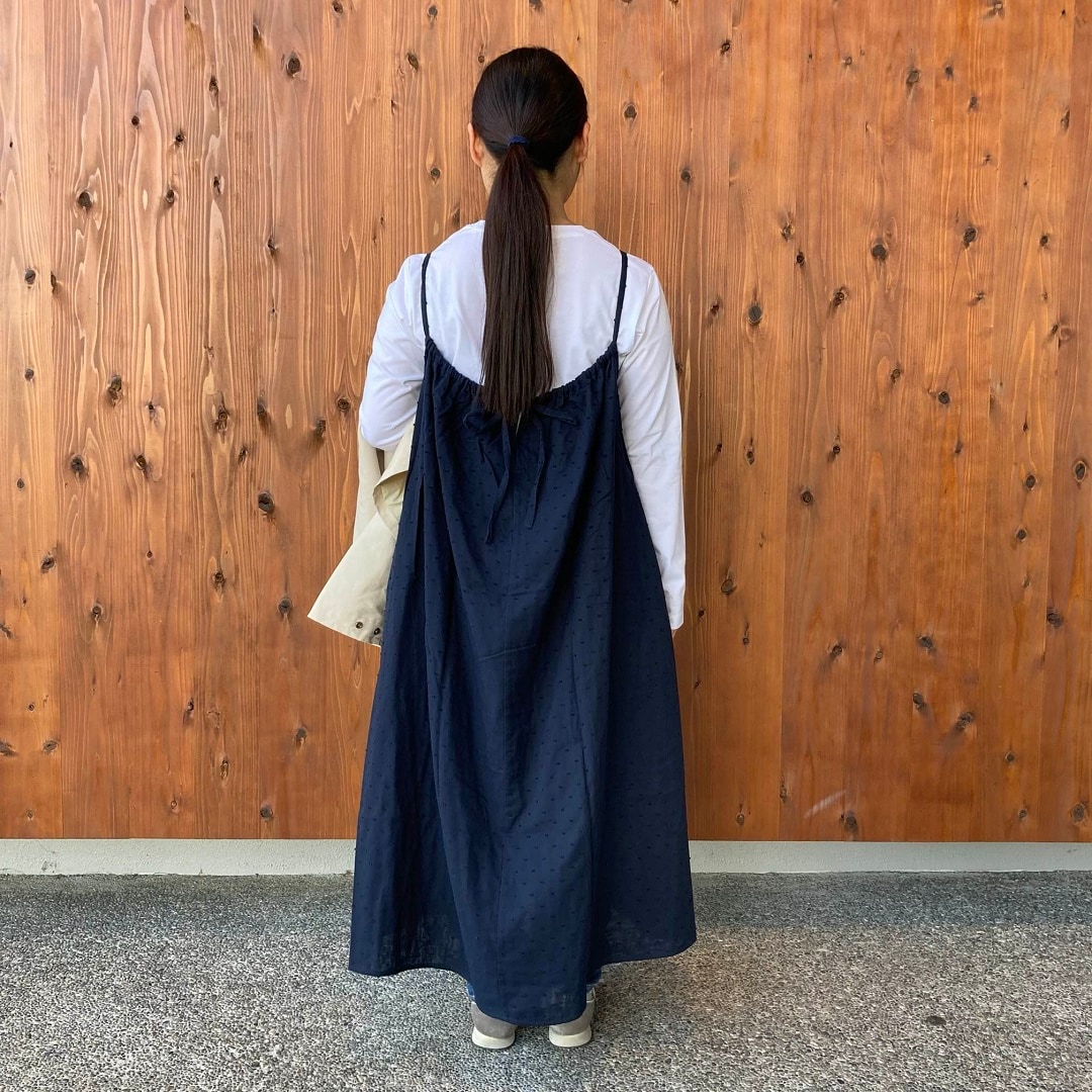 二重ガーゼドットドビーキャミワンピース