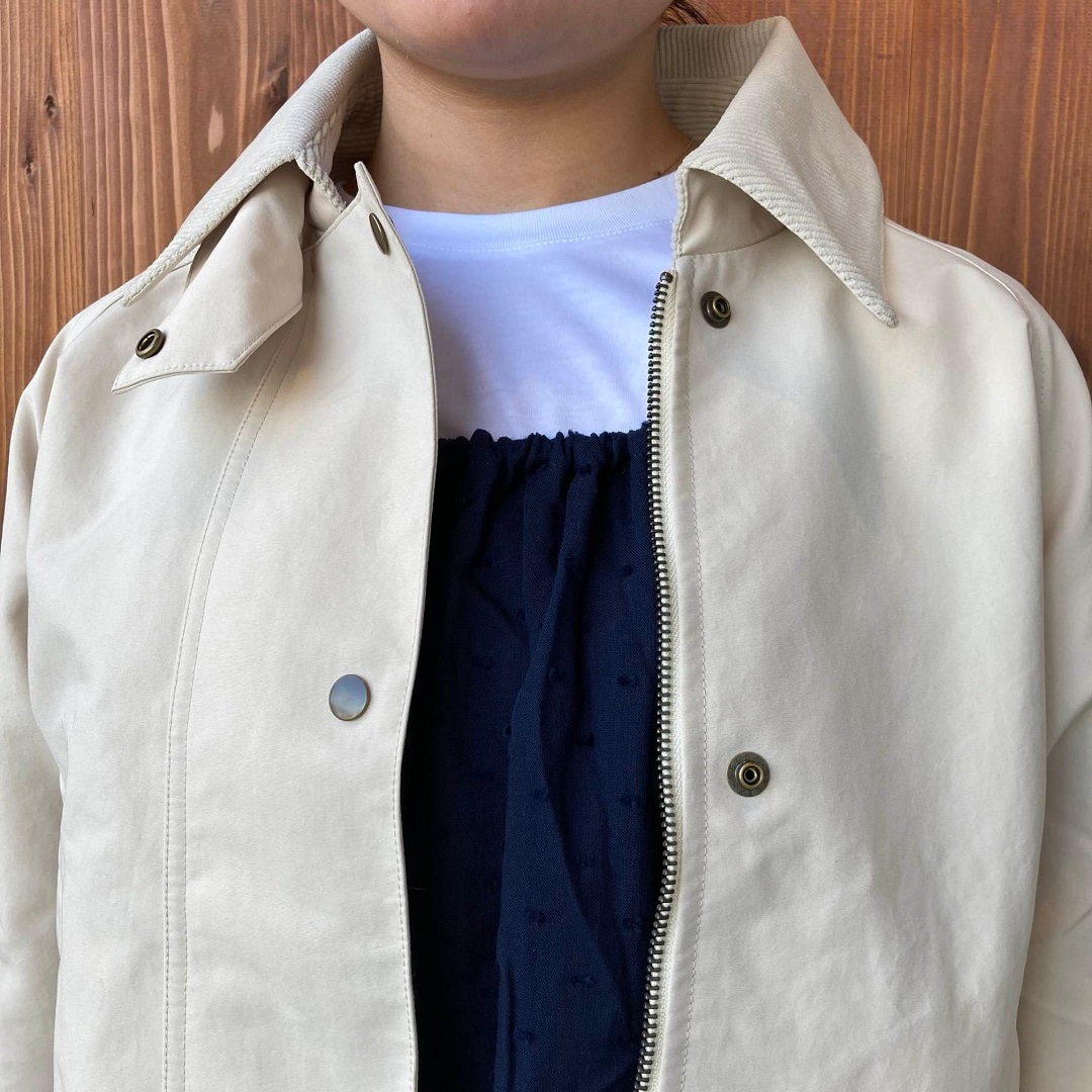 撥水コーデュロイ衿ショートブルゾン