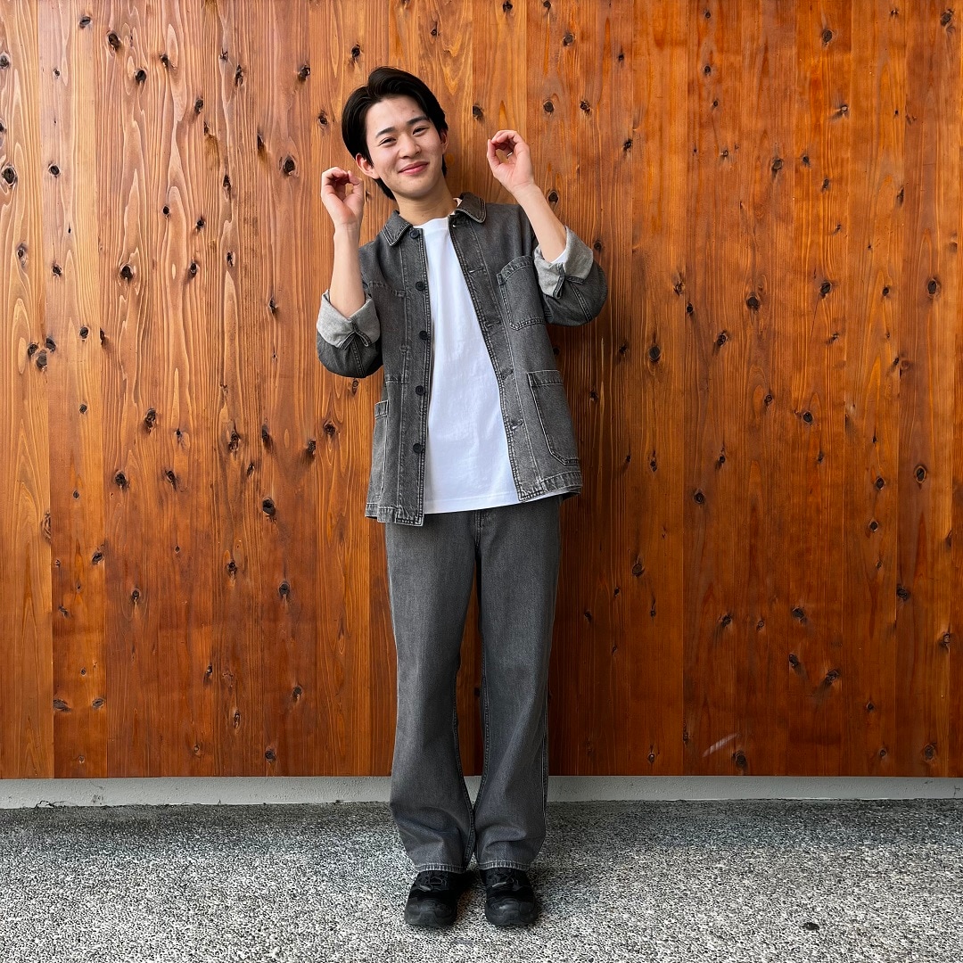 木の実から作ったカポック混デニムワイドパンツ