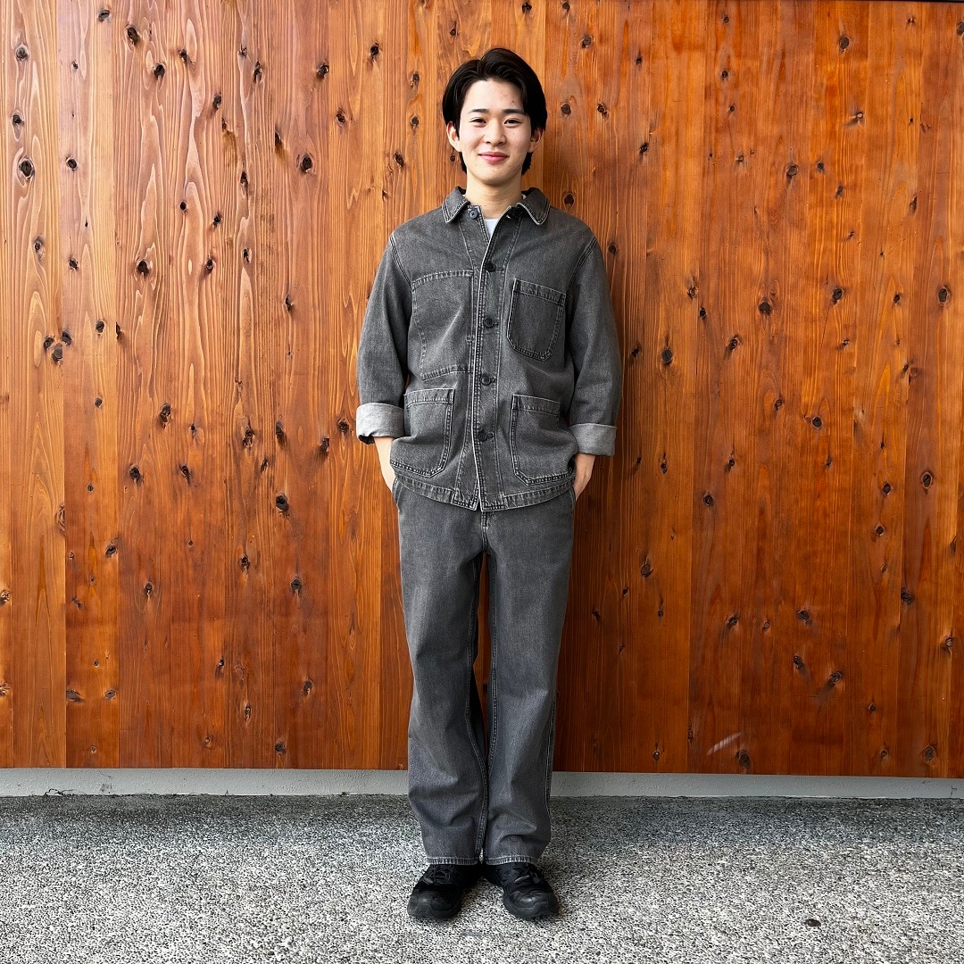 木の実から作ったカポック混デニムカバーオール