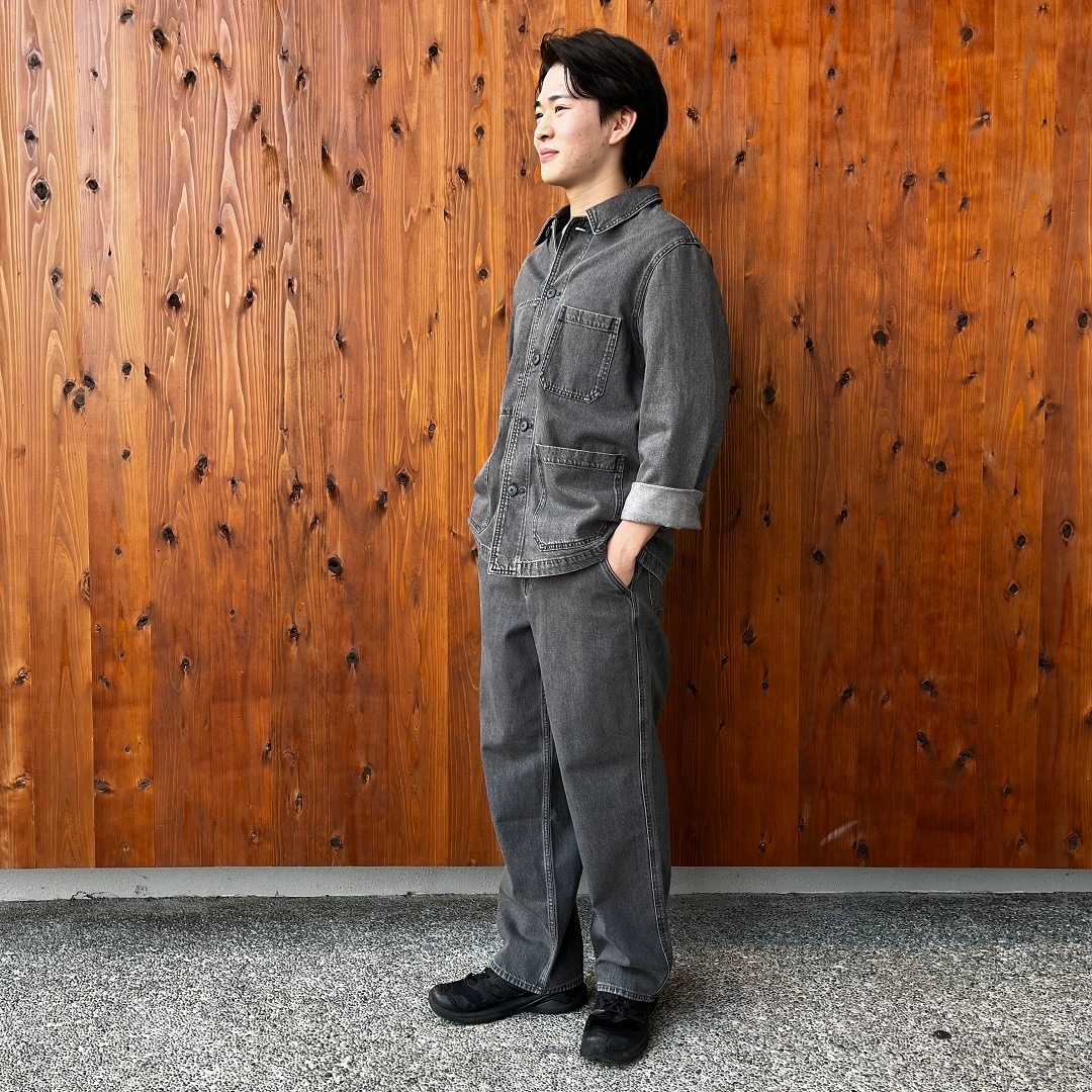 木の実から作ったカポック混デニムカバーオール