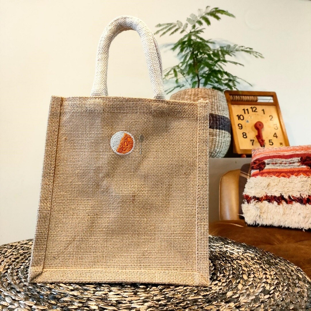 刺繍ジュートマイバッグサンプル