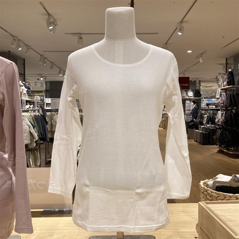 あったか綿　婦人　Uネック八分袖