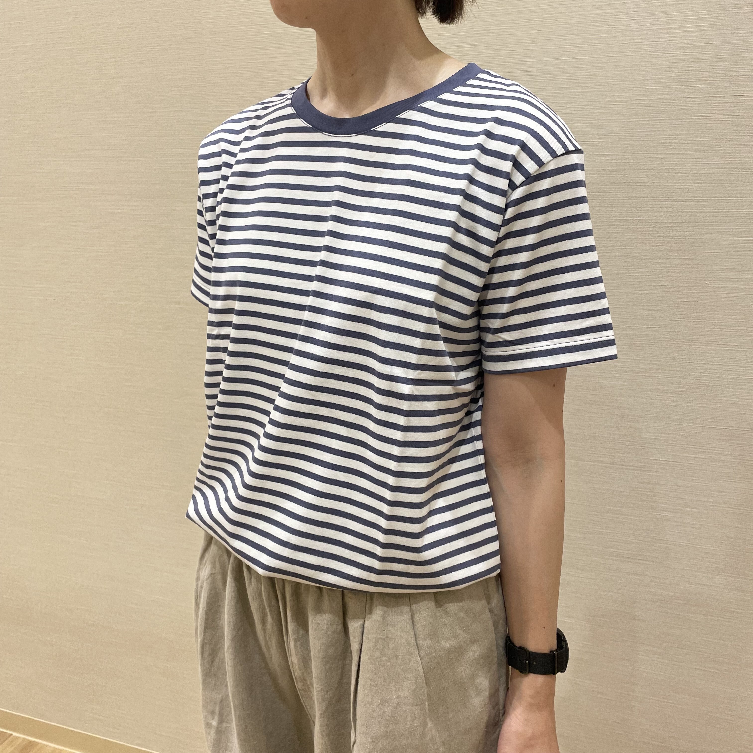 天竺編みクルーネック半袖