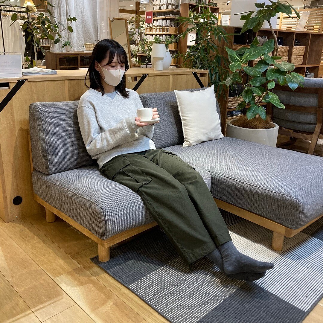 無印良品 ゆったり座れるアームレスソファ 1シーター 1人掛け グレー/美品 ゆったり座れるアームレスソファ 1シーター ポリエステル平織