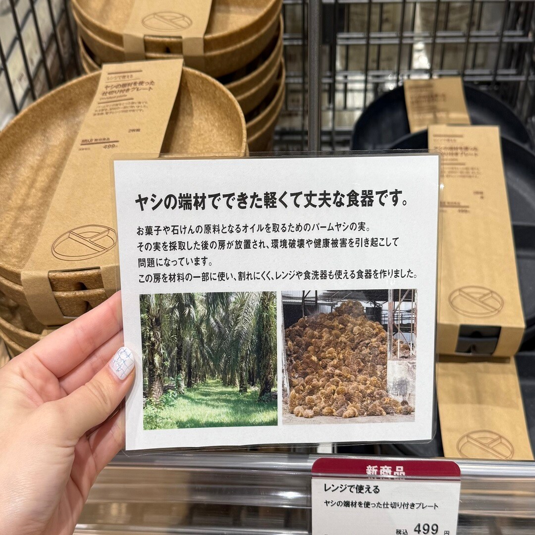 レンジで使えるヤシの端材を使った仕切りプレート　499円
