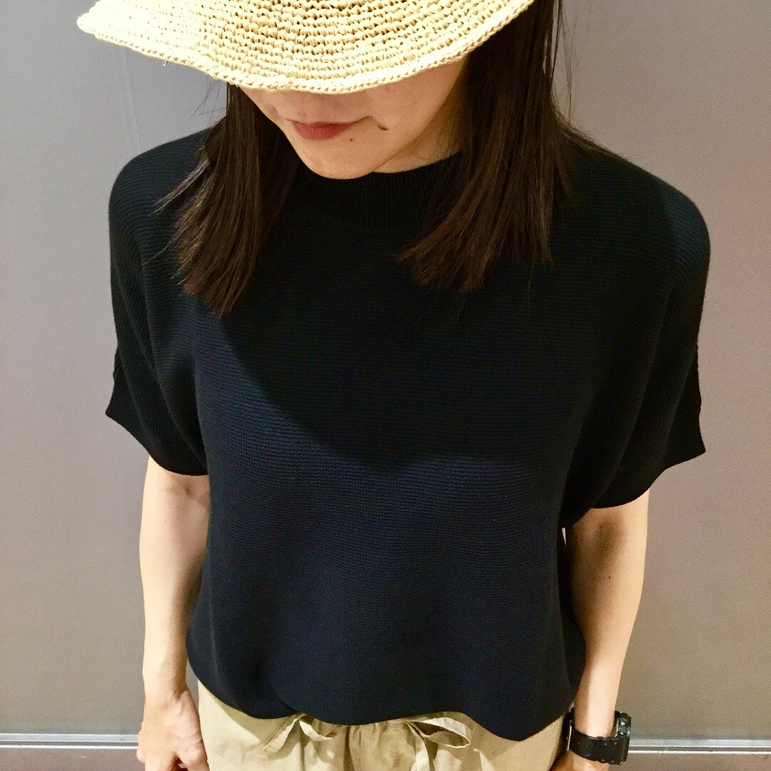 コットンレーヨン半袖セーター