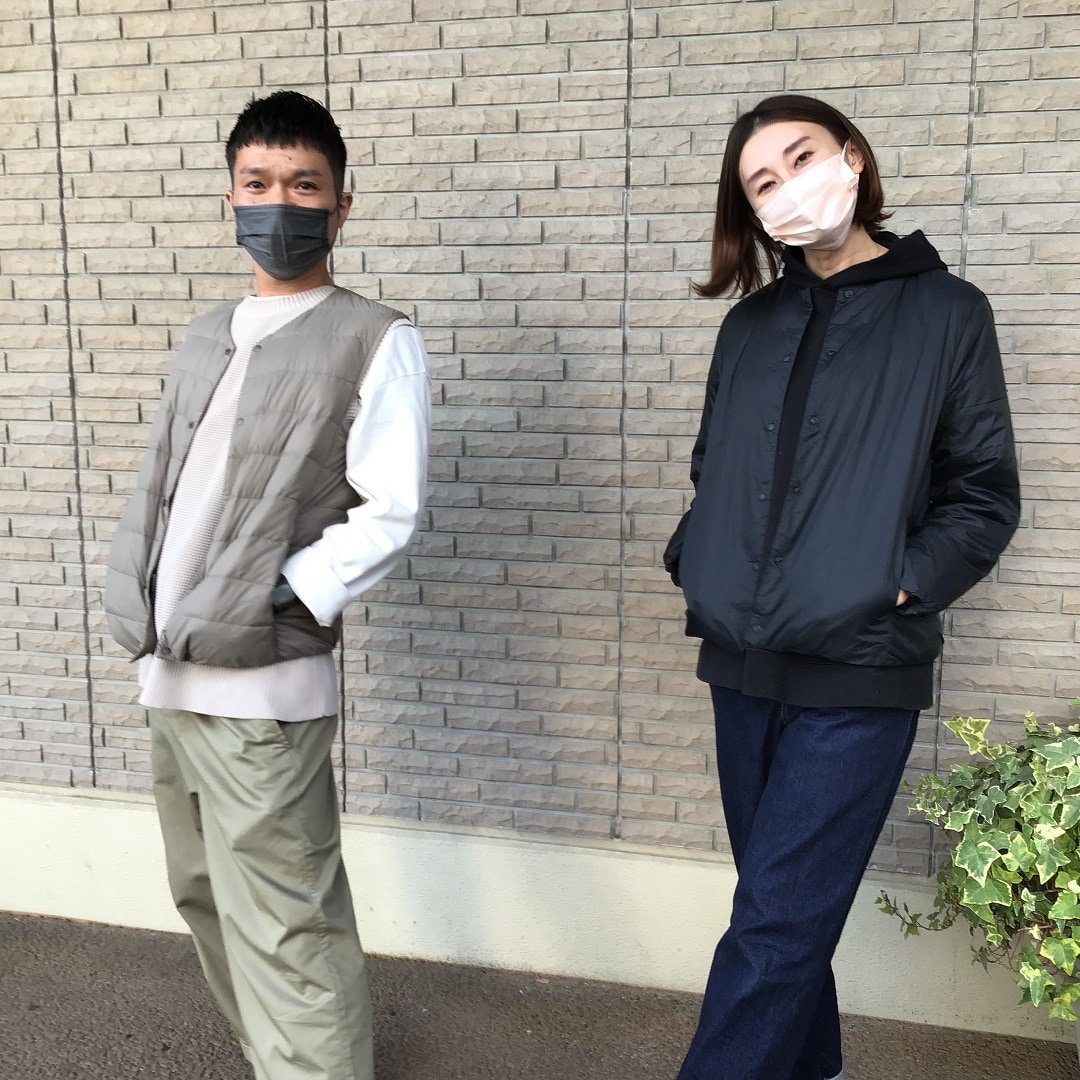 再生ナイロンダウン　着用写真