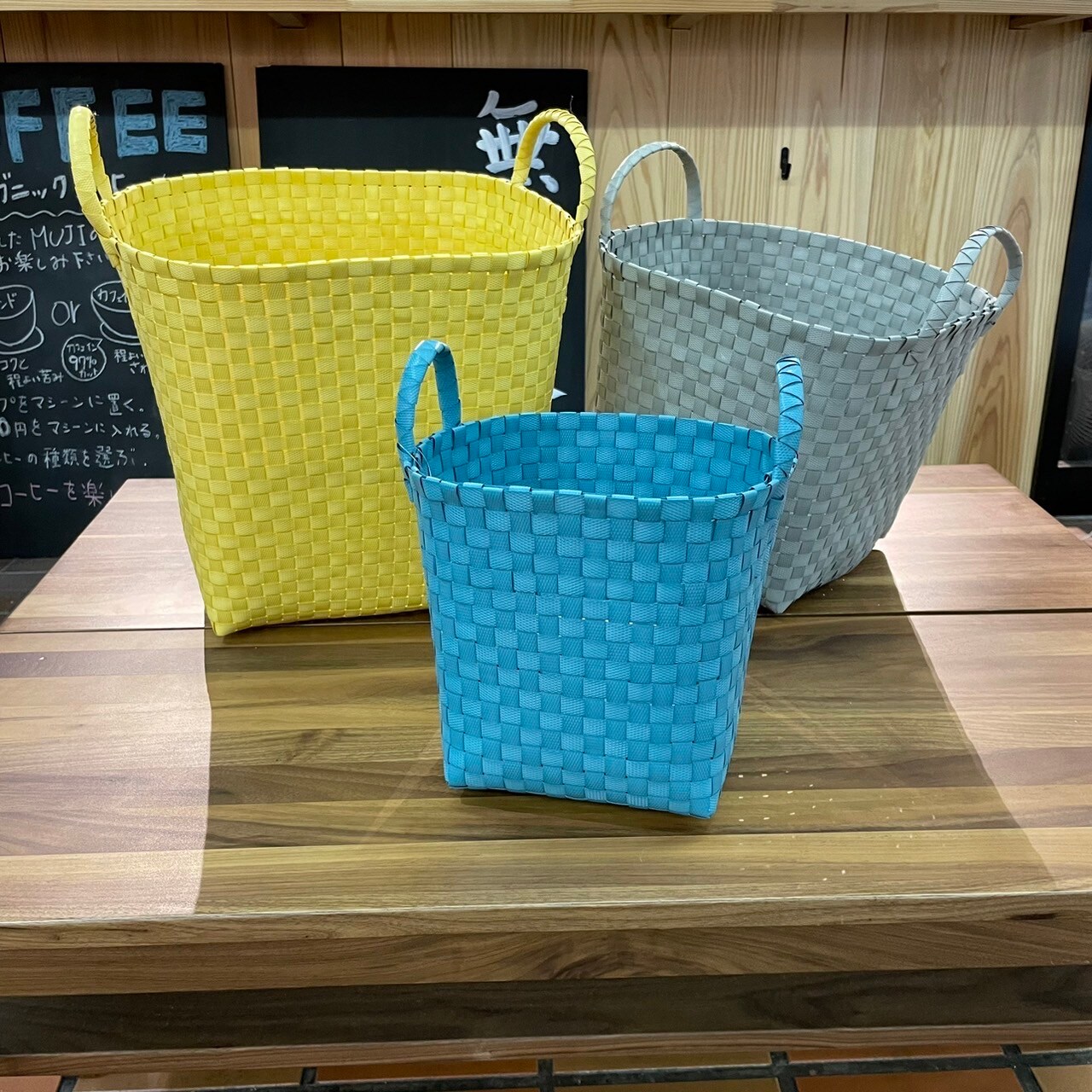 【岡山表町商店街】梱包用バンド　手編みバスケット