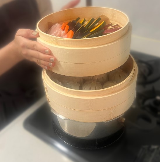 蒸篭　調理中