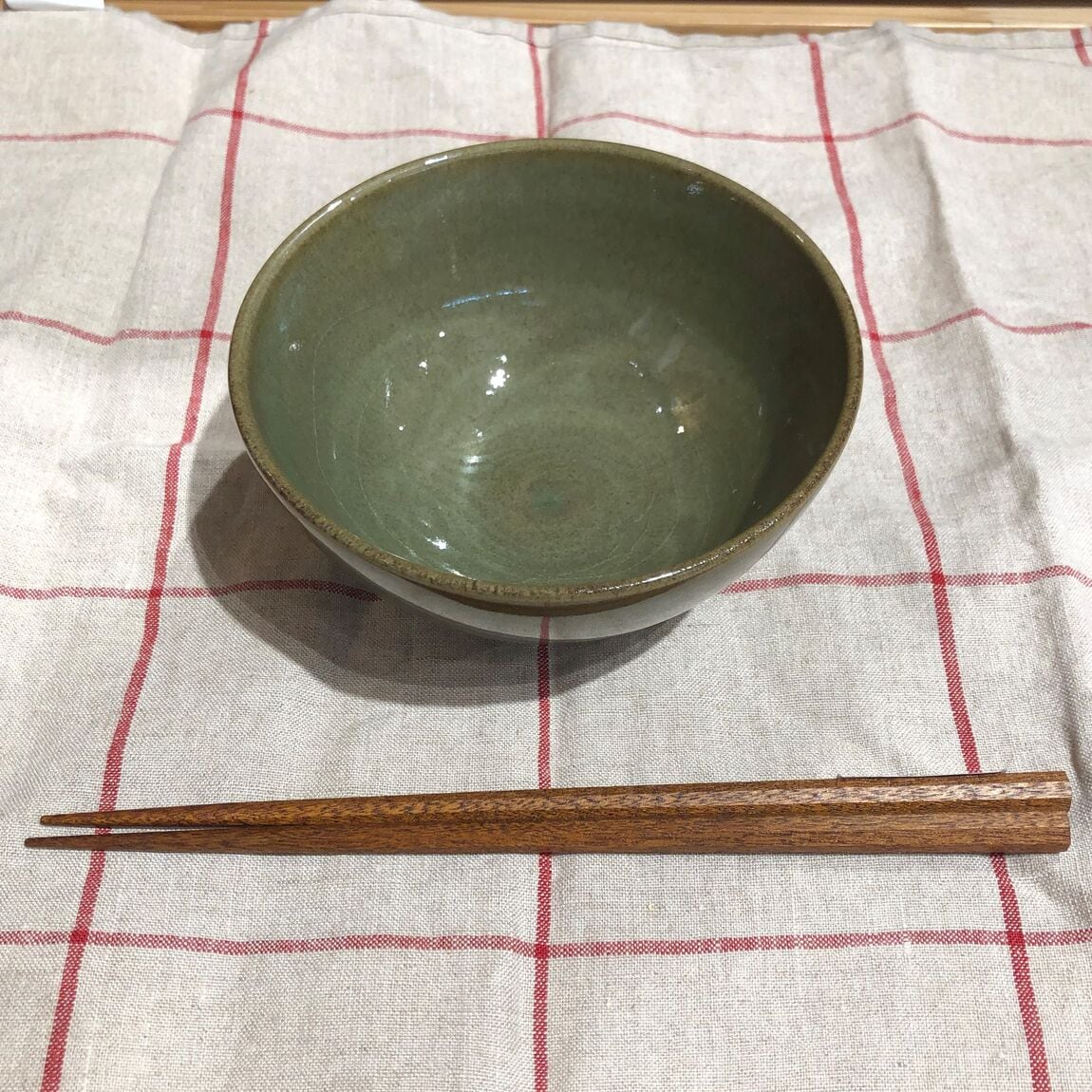 【岡山表町商店街】萬古焼　飯碗　大　ビードロ釉　約直径１３ｃｍ