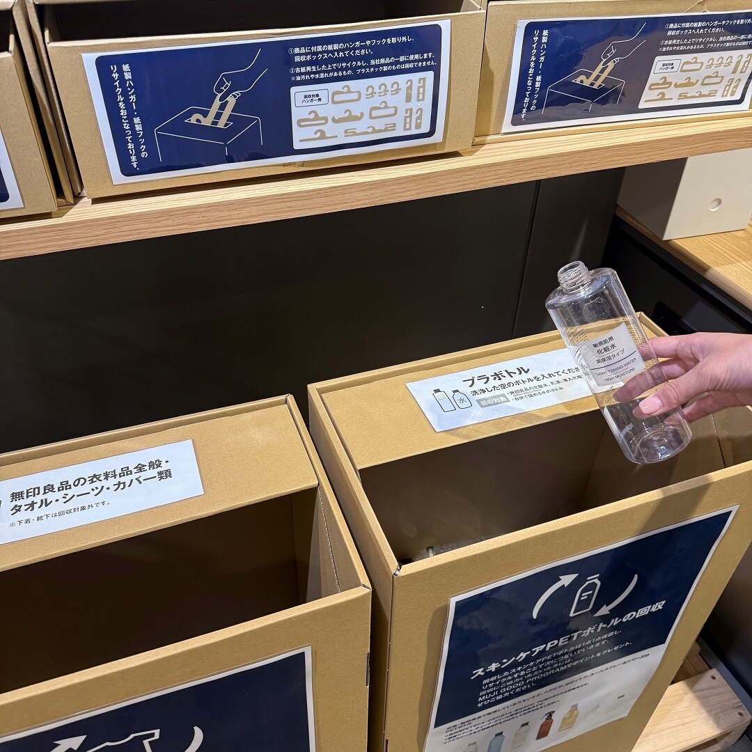 回収箱へ対象商品を入れる写真