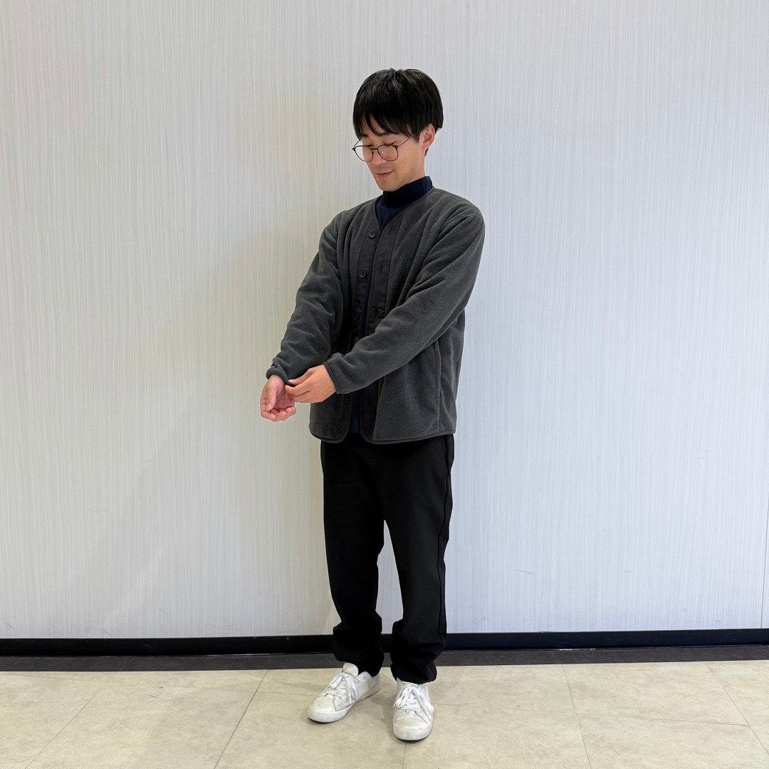 フリースカーディガンコーデ