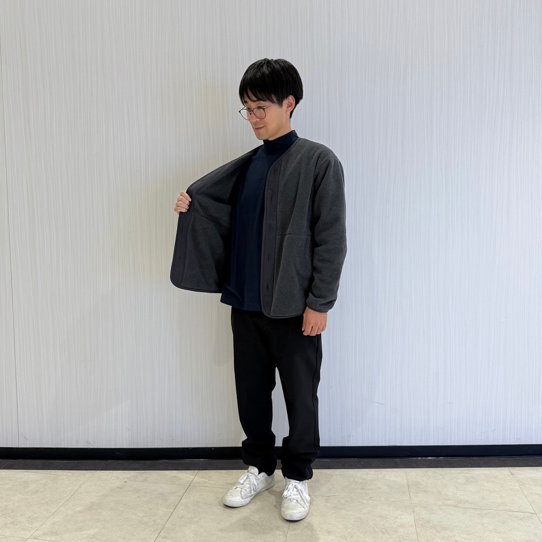 フリースカーディガンコーデ