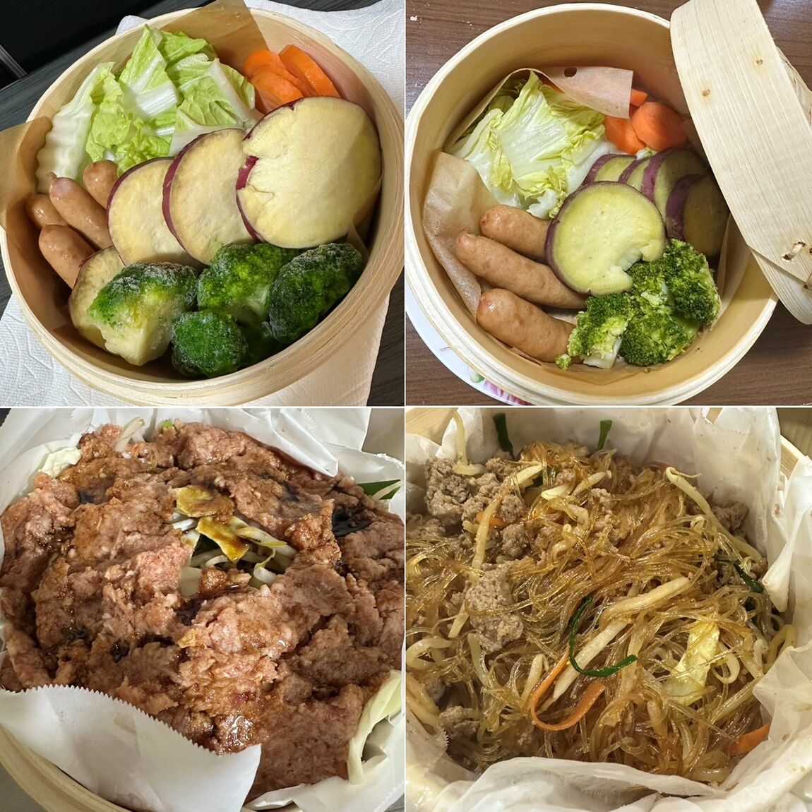 蒸篭　蒸し料理とチャプチェ