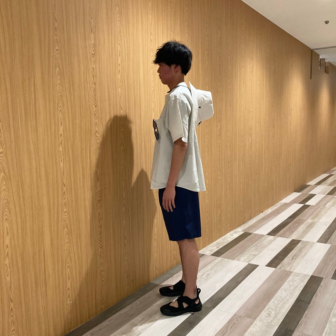 涼感ヘンリーネック半袖布Tシャツ