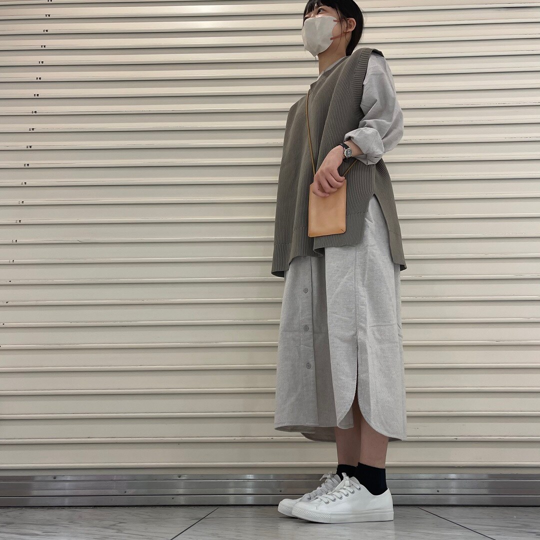 【京都ポルタ】あったかフランネルシャツ｜スタッフのおすすめ　コーデ①