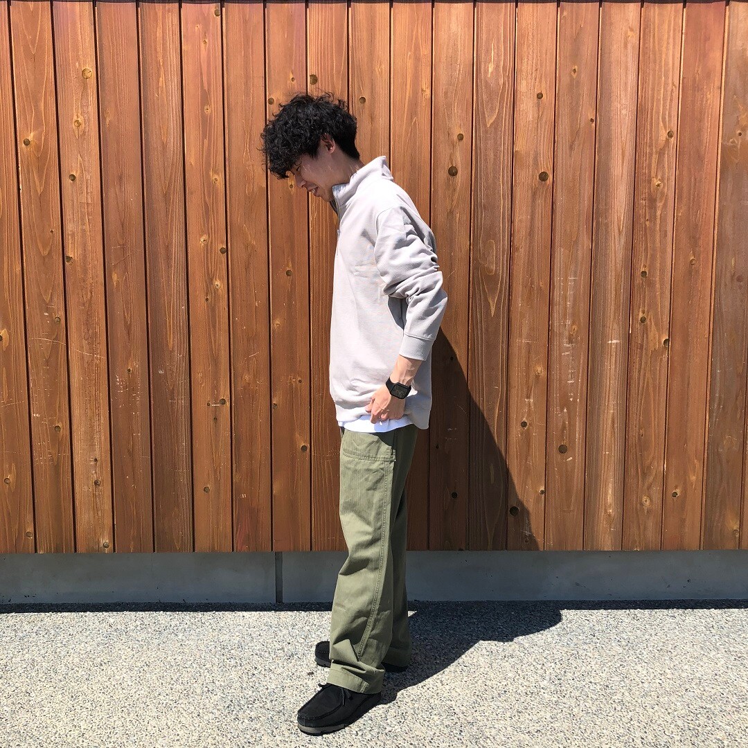 紳士二重編みハーフジッププルオーバー②