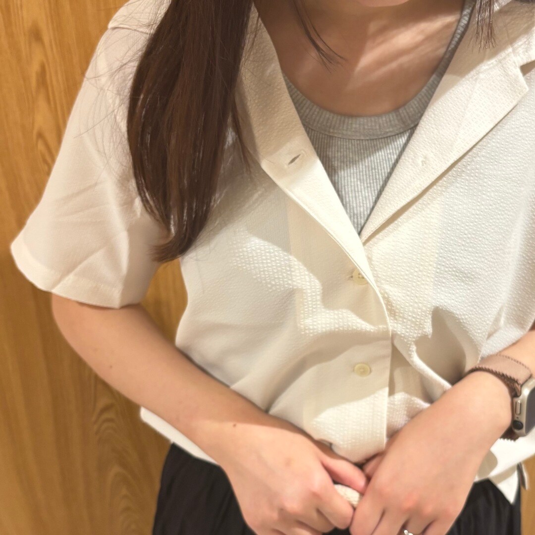 オープンカラー半袖シャツ