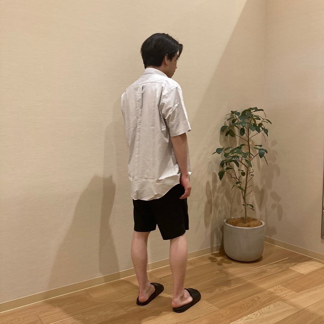 洗いざらしブロード半袖シャツ②