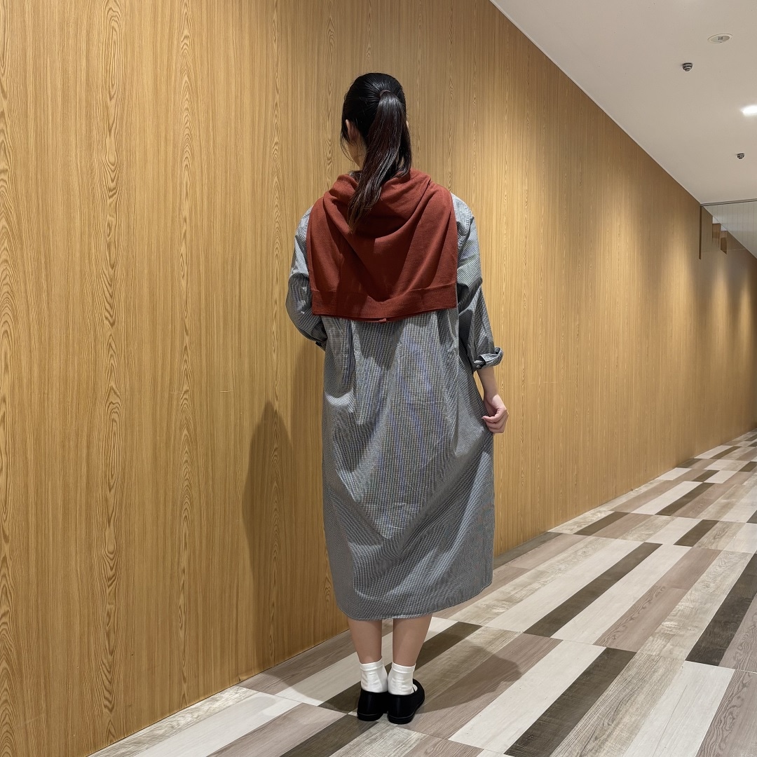 ブロード長袖シャツワンピース