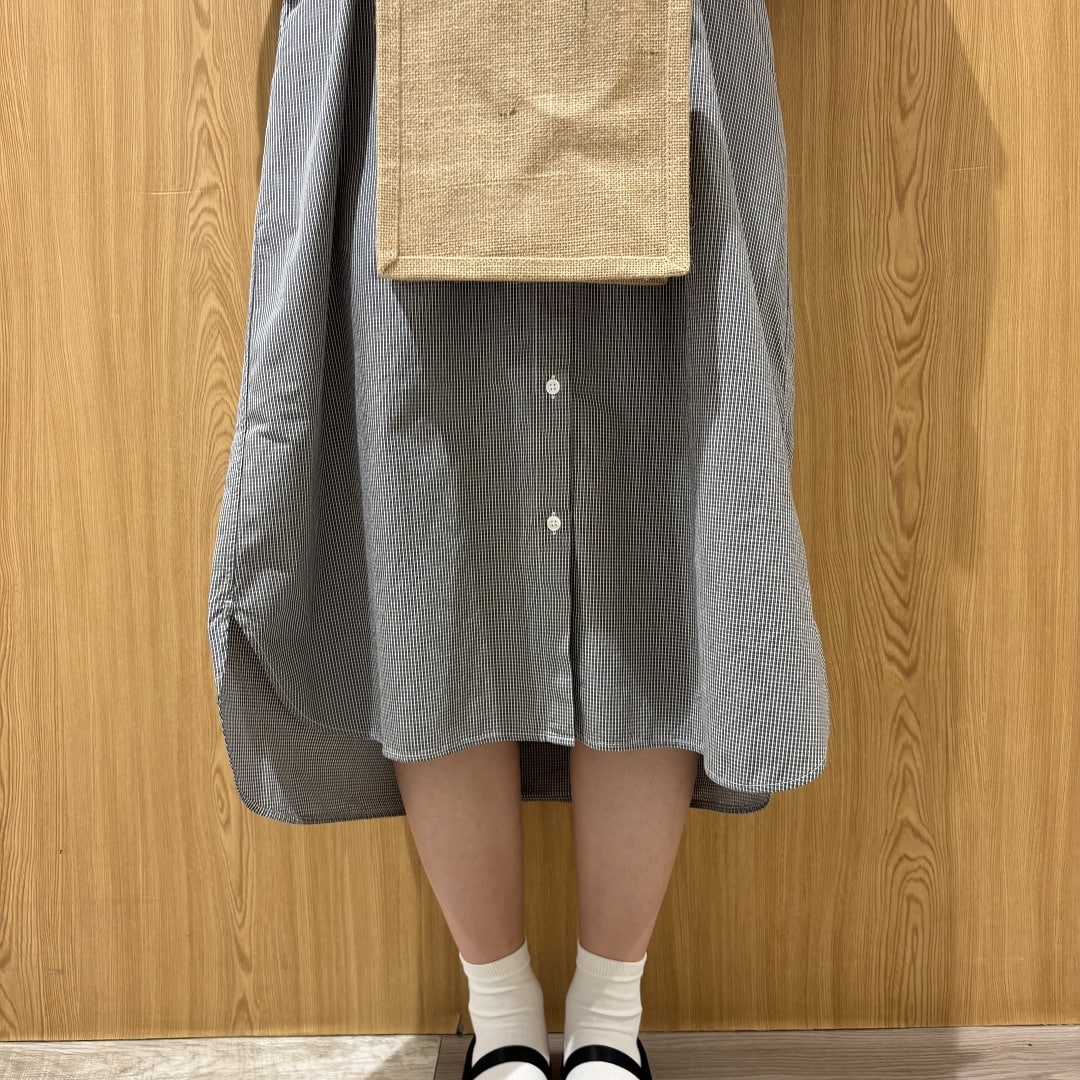 ブロード長袖シャツワンピース