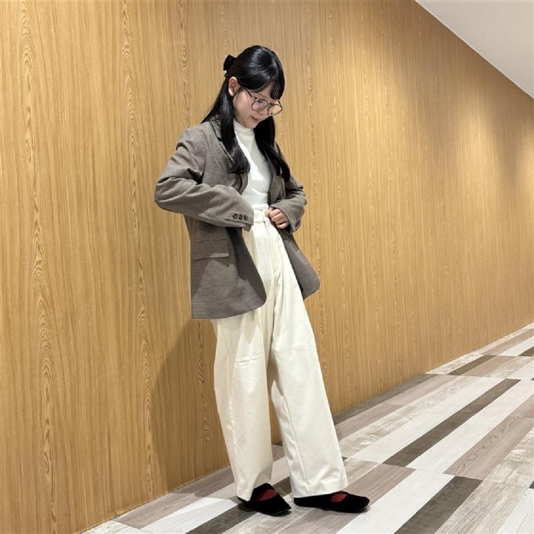 ストレッチ起毛タックワイドパンツ