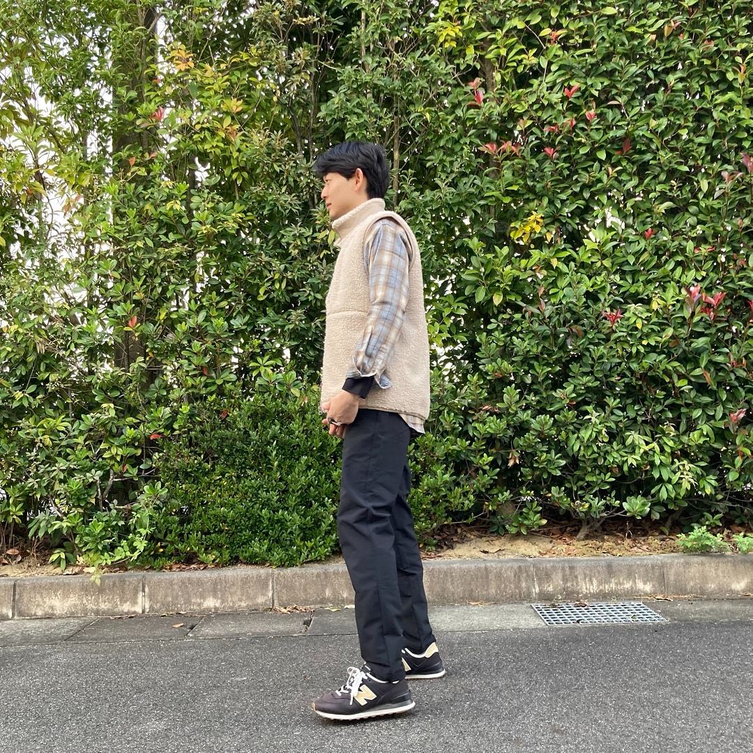 紳士　ボアフリースベスト