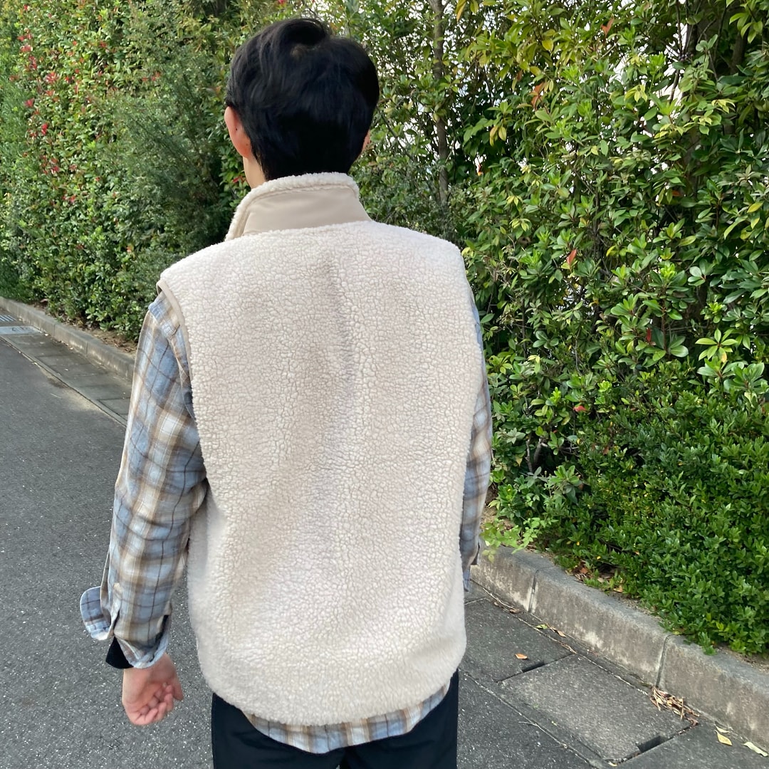 紳士　ボアフリースベスト