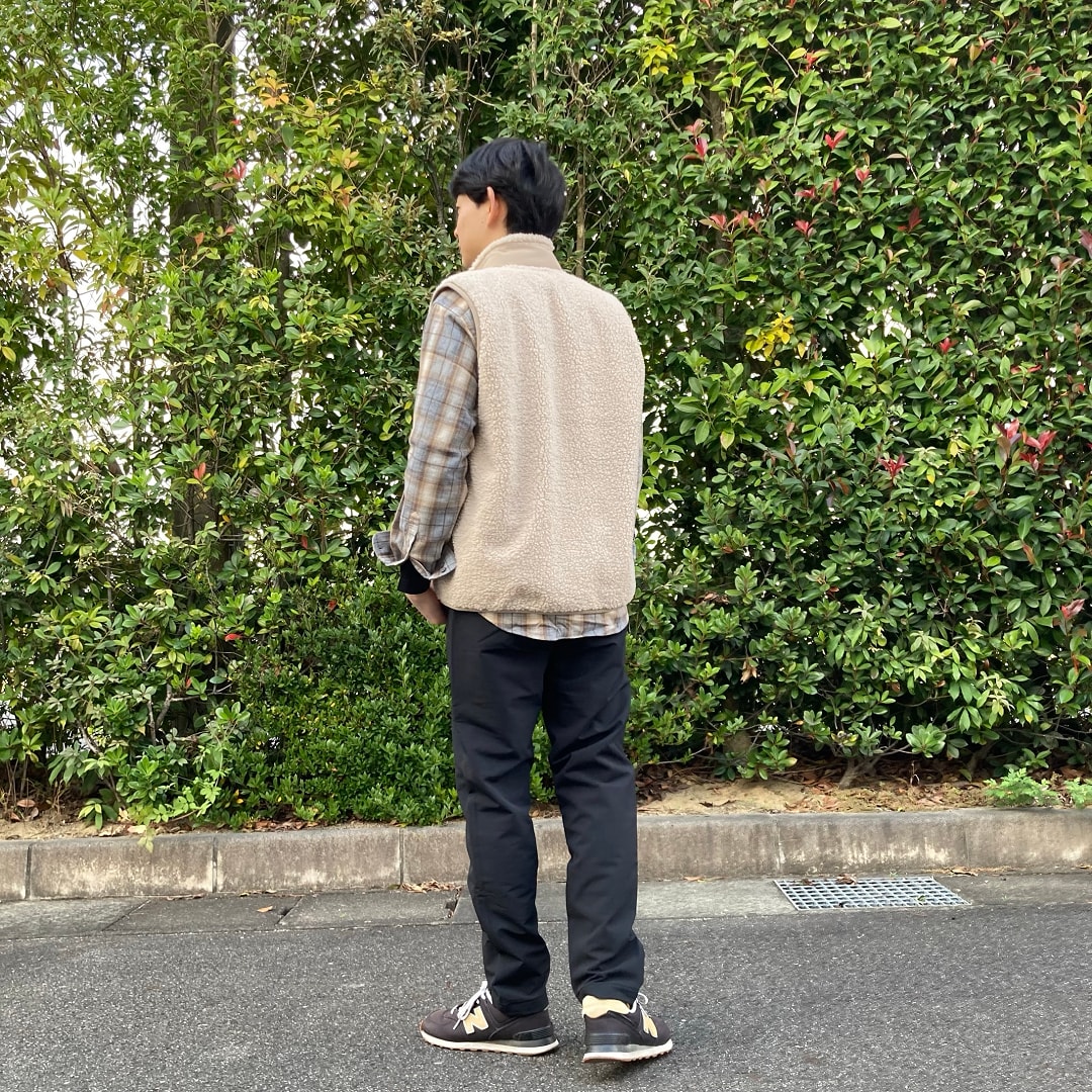 紳士　ボアフリースベスト