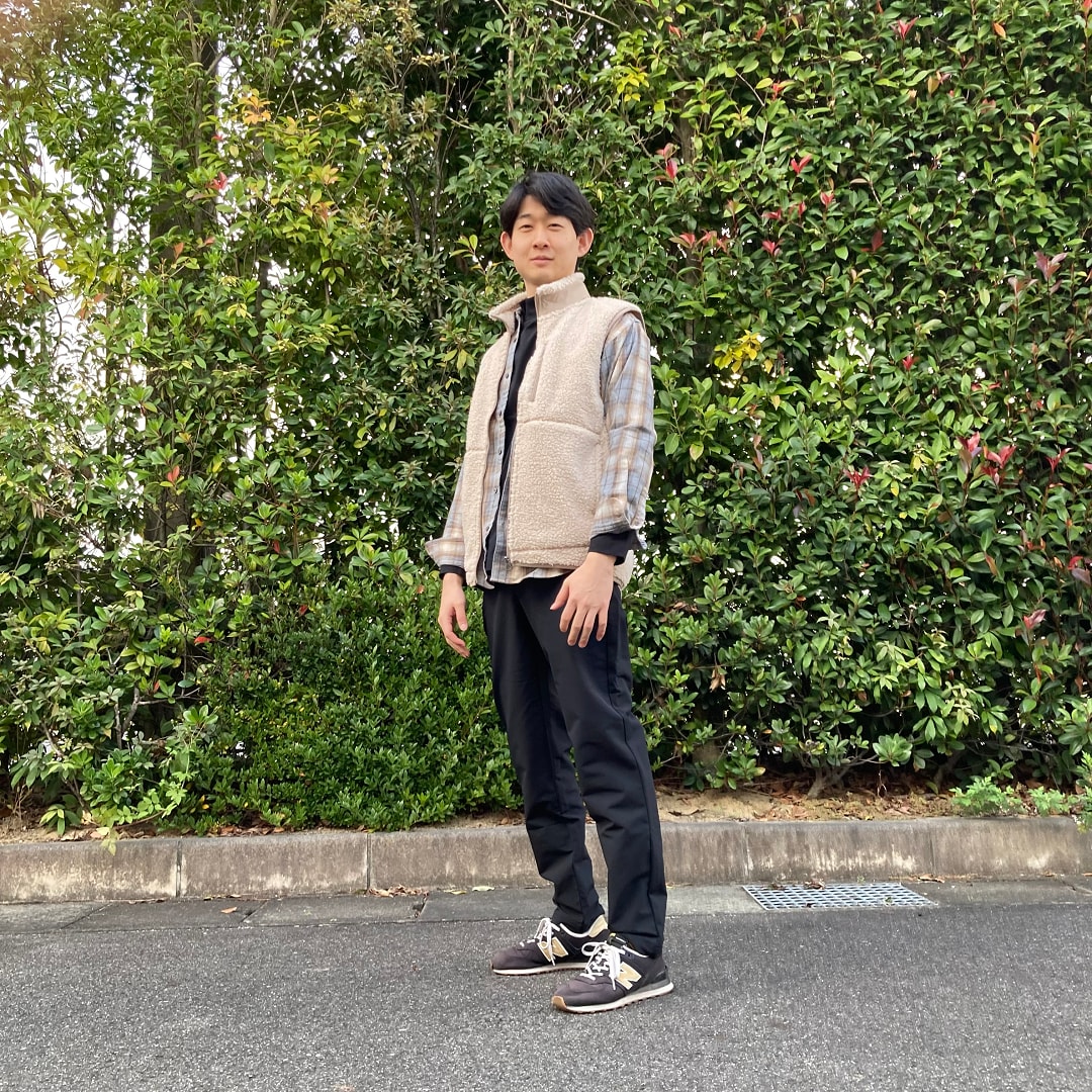 紳士　ボアフリースベスト